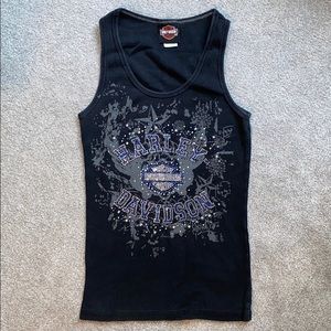Harley Davidson tank top with rhinestones